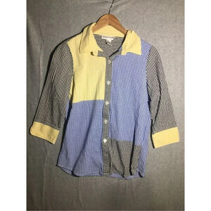 Womens Drapers and Damons Shirt Button Up Multicolored Colorblock Vintage